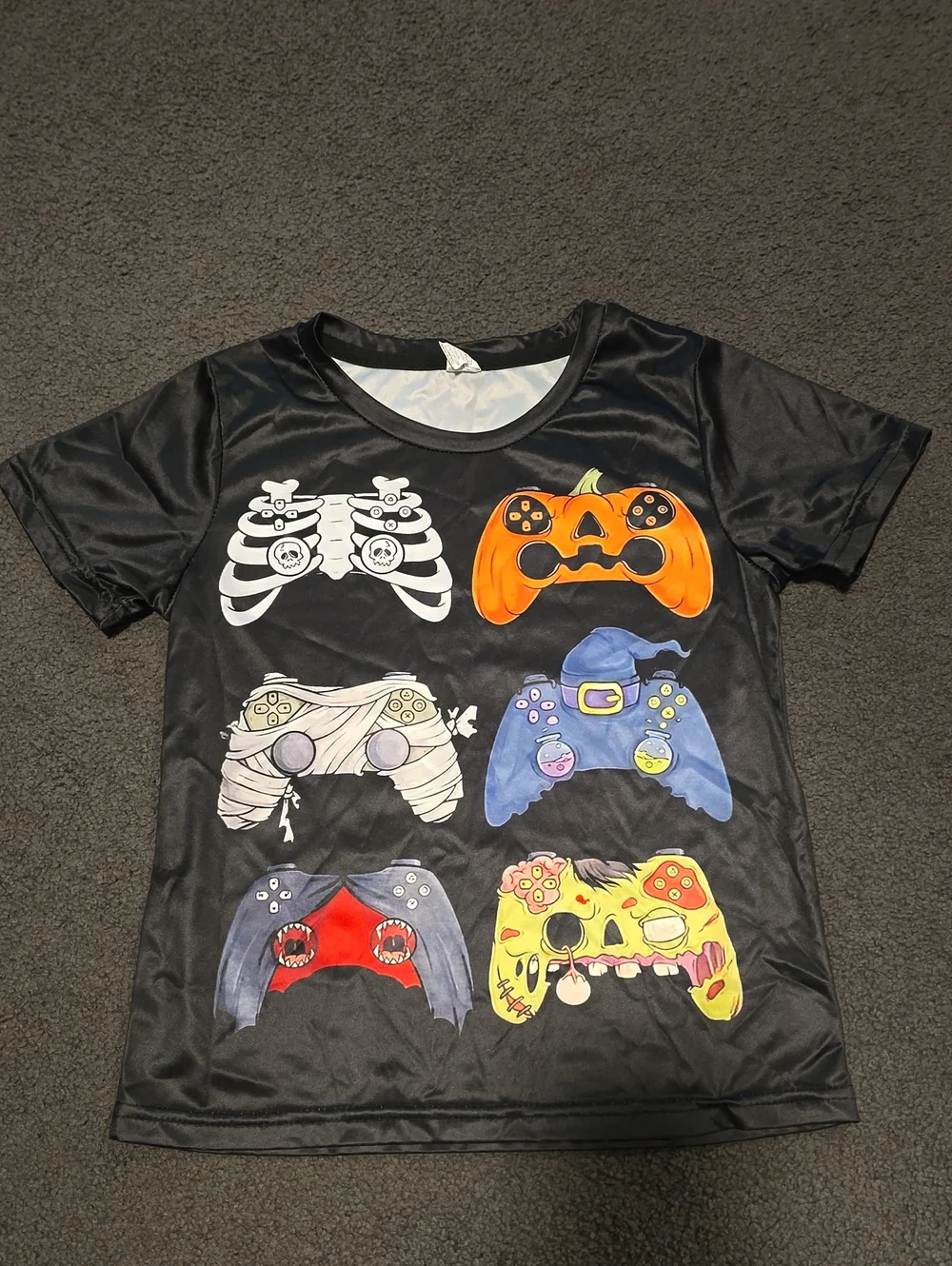 Black Halloween Game Controller Graphic Tee